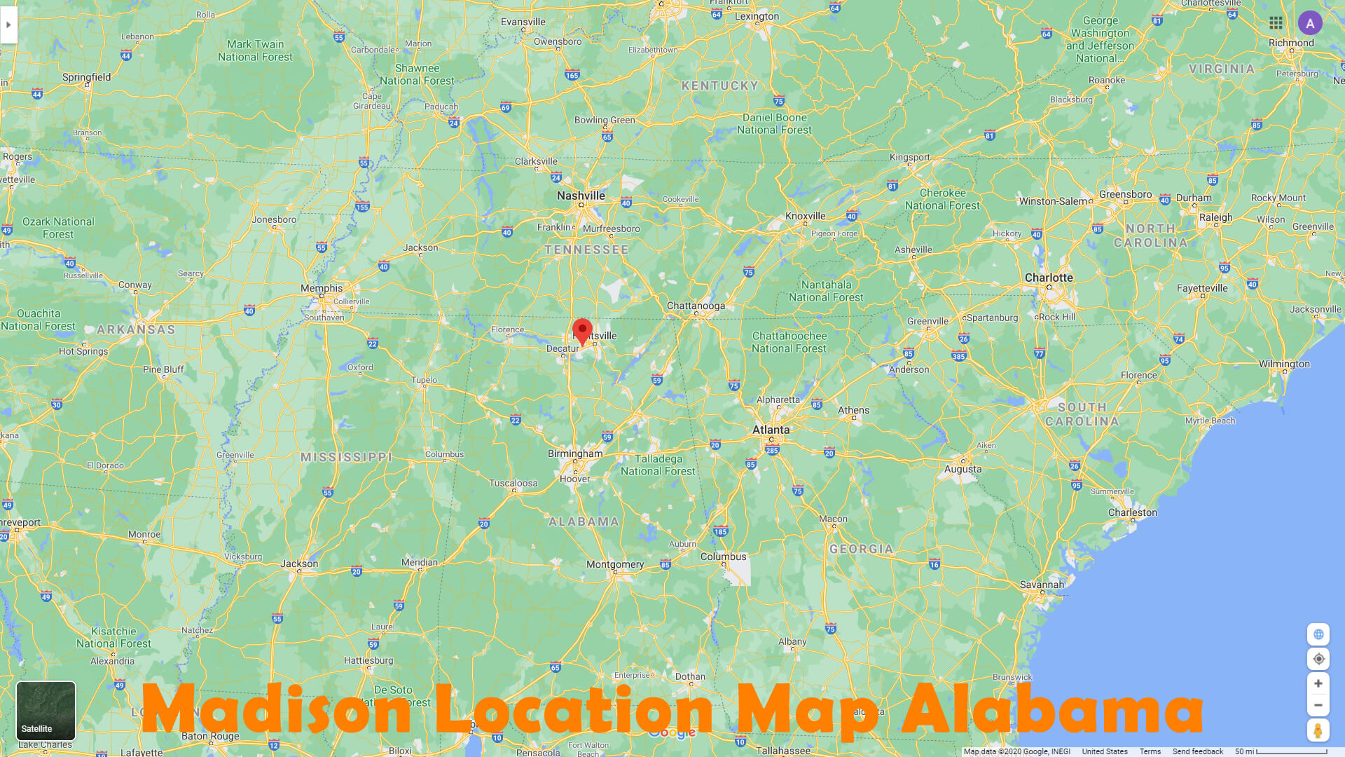 Madison Location Map Alabama